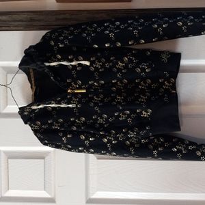 Black and gold skull zipup hoodie